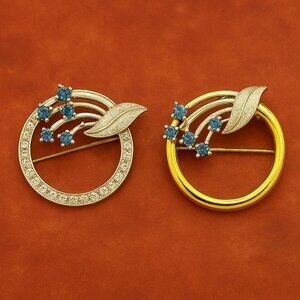 Rare DAY TO NIGHT Convertible Brooch~Vintage BOOK PIECE Rhinestone Rotating Pin